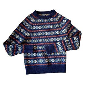 J.Crew 100% Lambswool Fair Isle Nordic Crewneck Sweater S